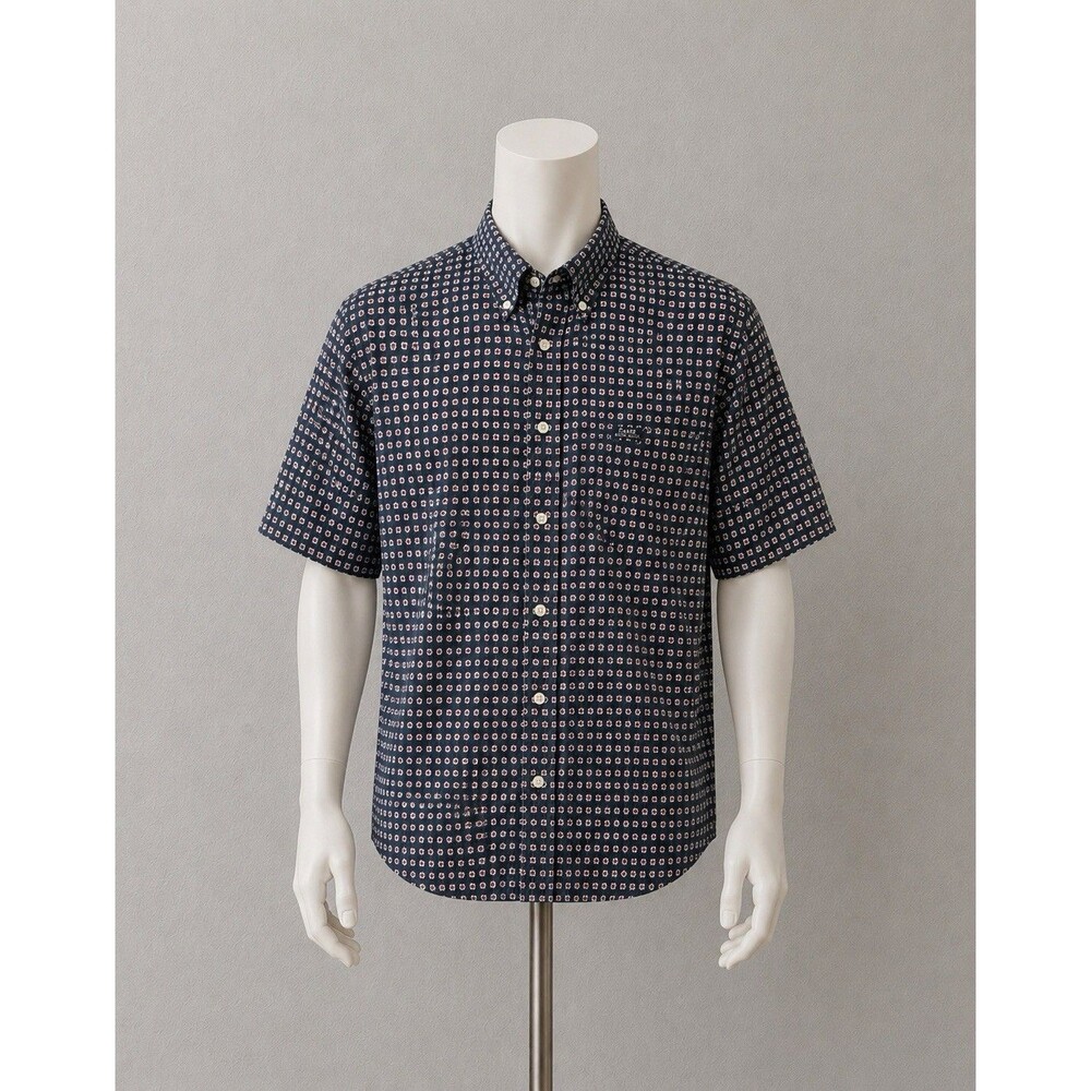 CHAPS Ralph Lauren 2XLT Blue Geometric Button Down Shirt Classic Dadcore Preppy